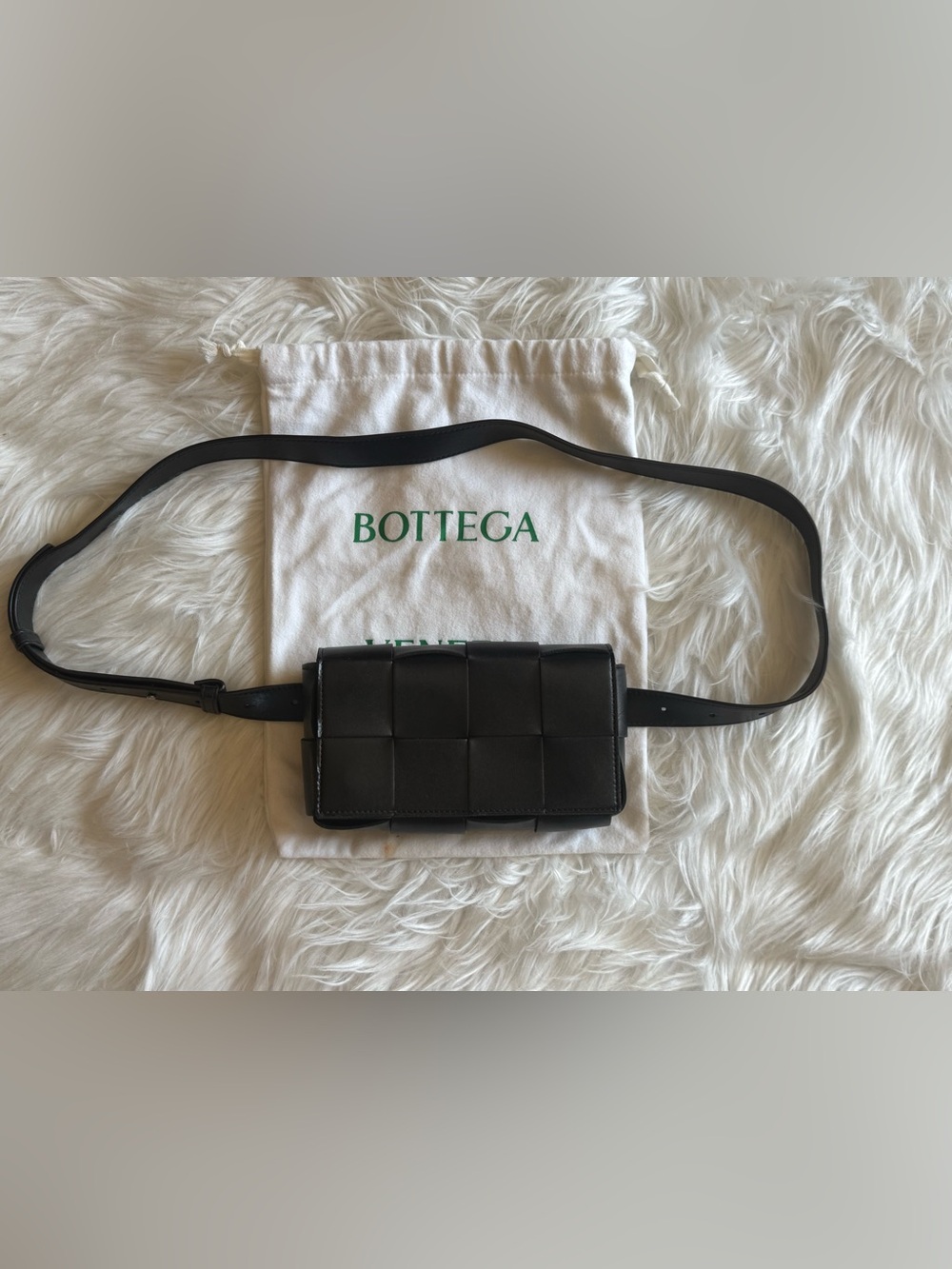 Bottega Veneta Black Intrecciato Mini Crossbody